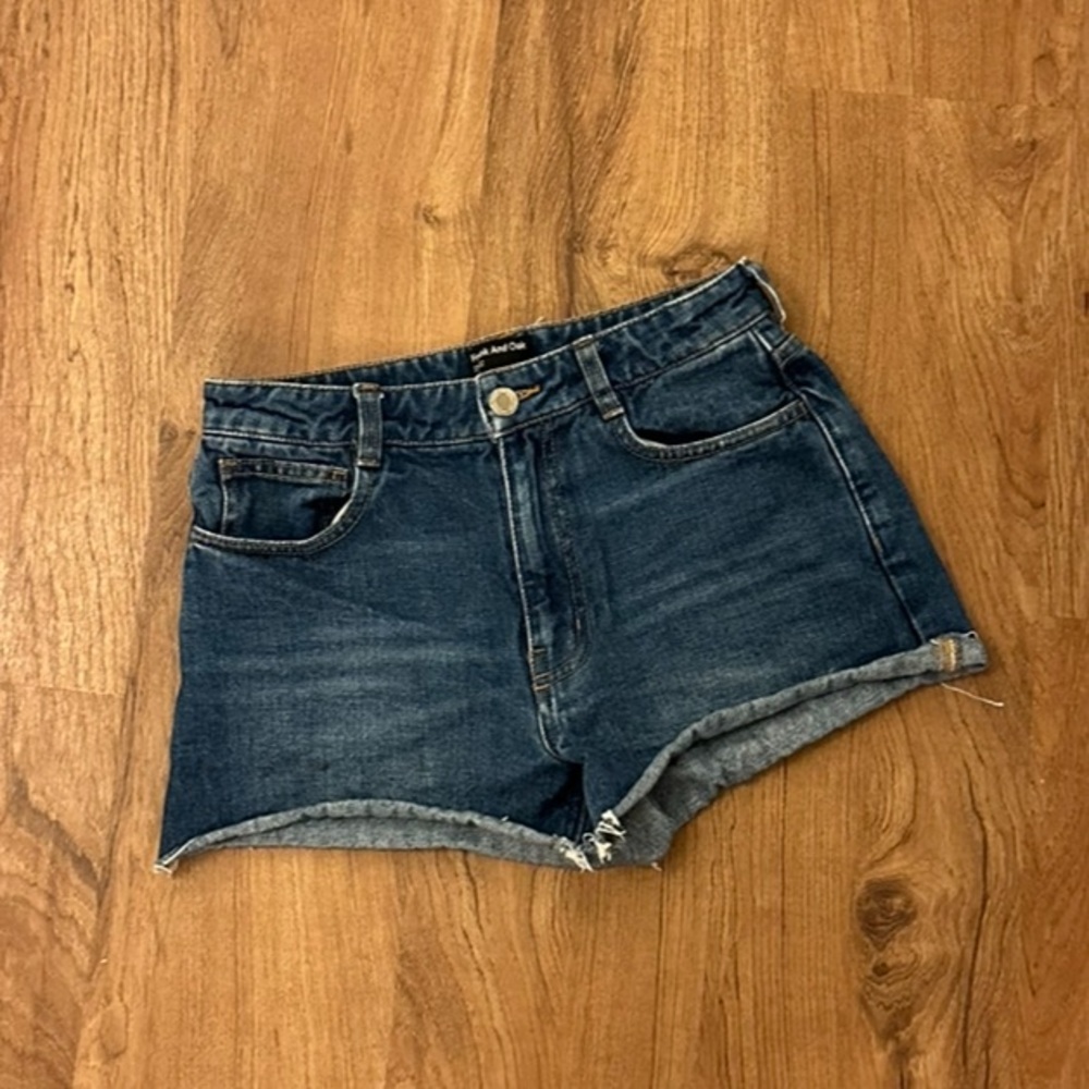 Frank & Oak Dark Blue Jean Shorts